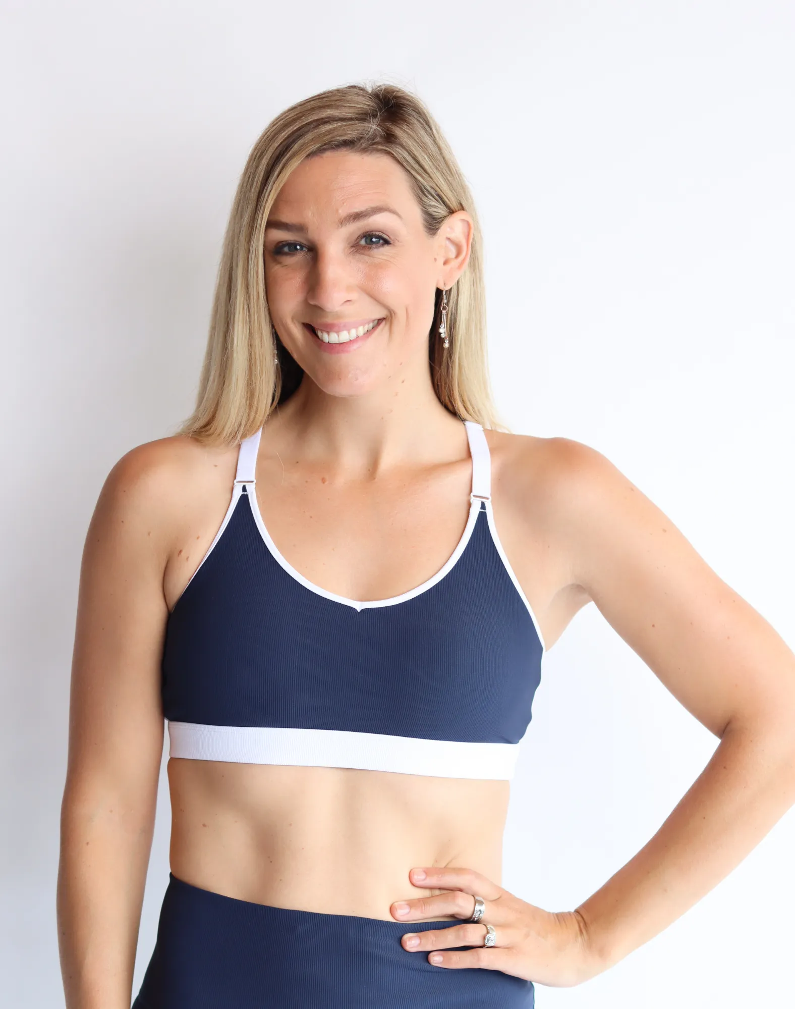 Non BF - Ribbed Smoothie Crop Navy