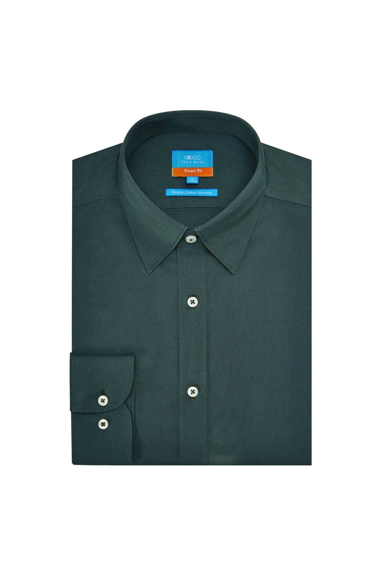 Non-Iron Cotton Spandex Oxford Dress Shirt