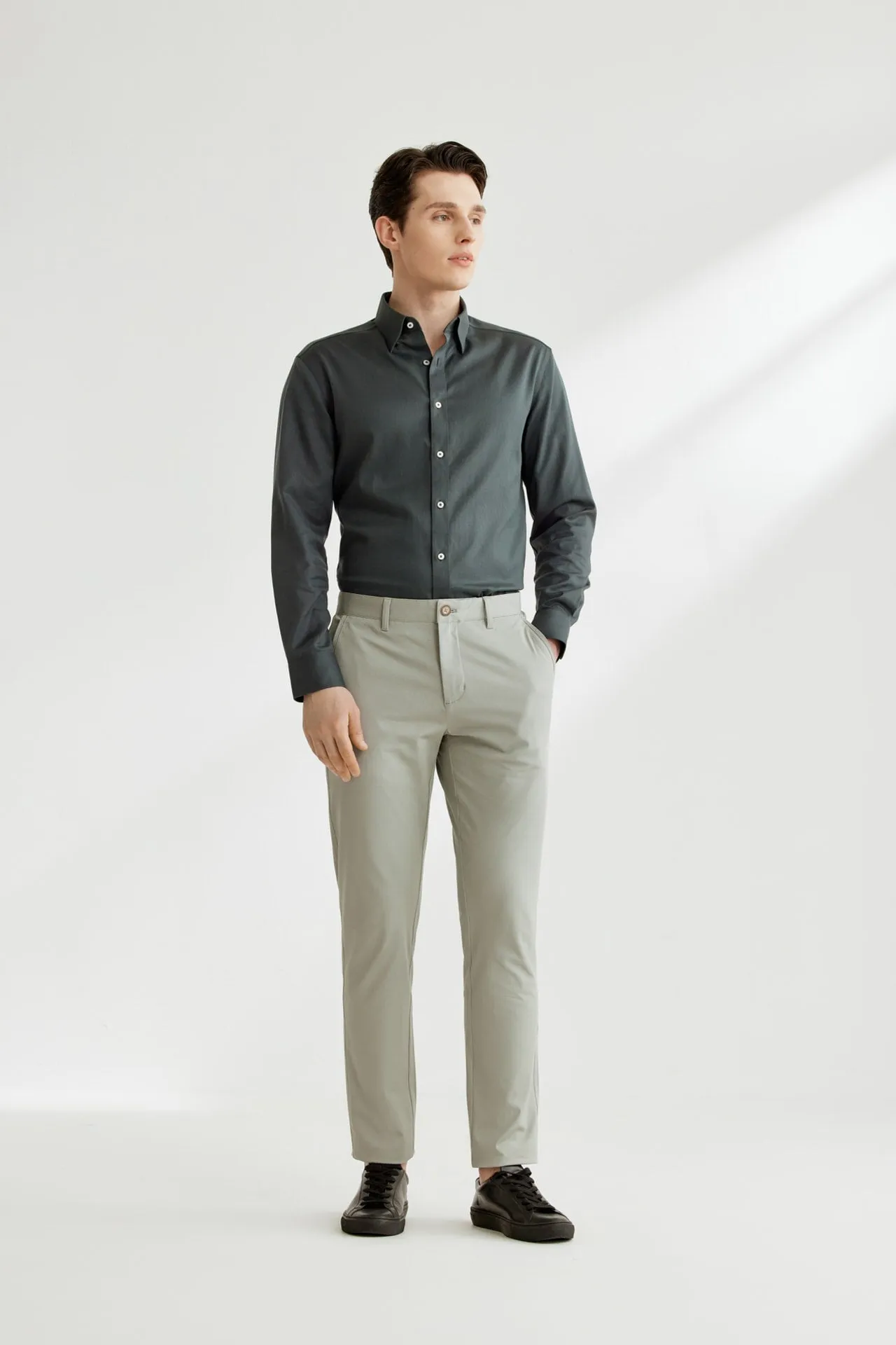 Non-Iron Cotton Spandex Oxford Dress Shirt