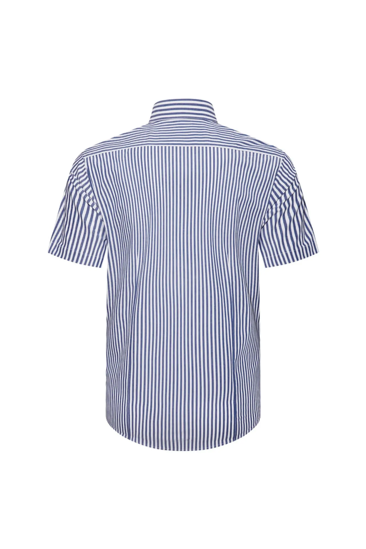 Non-Iron Easy Care Smart Fit Stripe Short Sleeve Shirt with Pocket