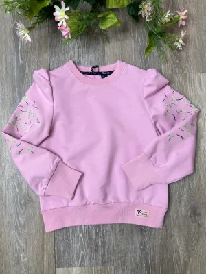 NON Purple Puff Sleeve Detail Sweatshirt