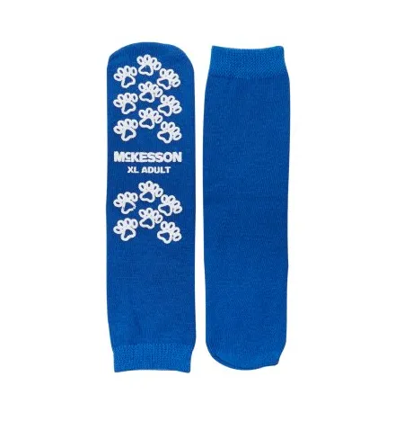 Non Skid Patient Socks X-Large Size, Royal Blue