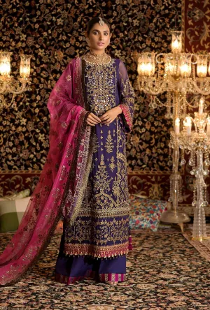 Noor by Saadia Asad Festive Embroidered Wedding Collection 2019 – D5-ROYAL-PURPLE