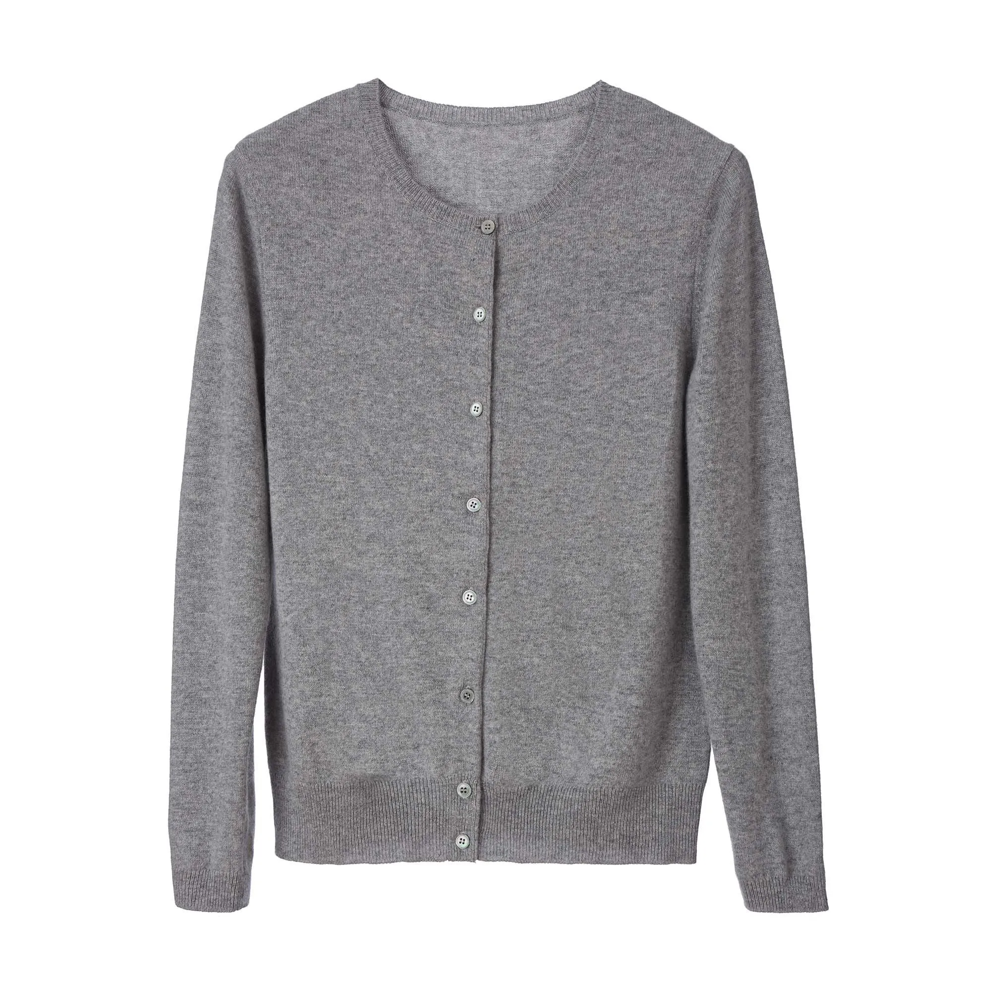 Nora Cashmere Cardigan [Light grey]