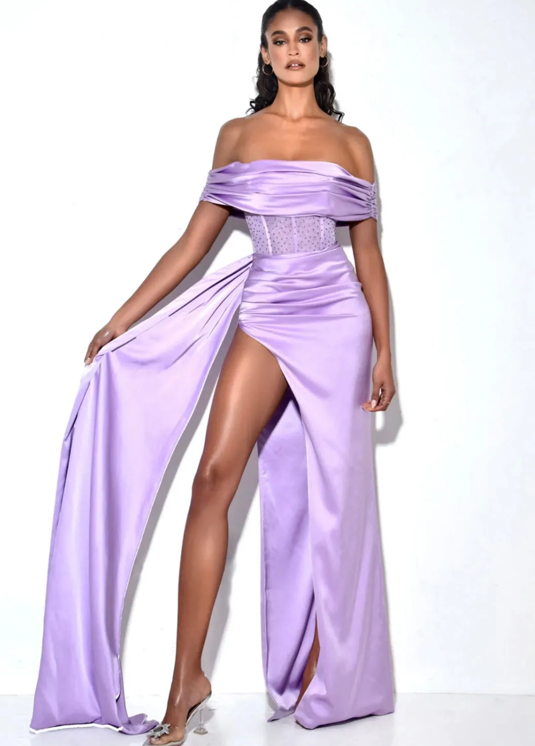 NORA CORSET SATIN GOWN