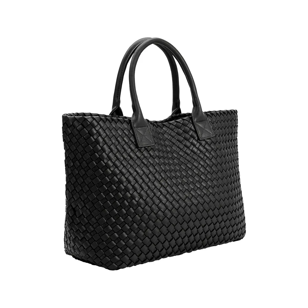 Norah Black Recycled Vegan Leather Tote Bag - FINAL SALE