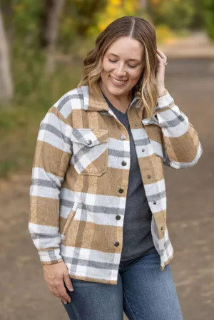 Norah Plaid Shacket (Camel)