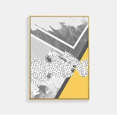 Nordic Poster Abstract  Canvas Prints Yellow Geometric Wall Art Unframed