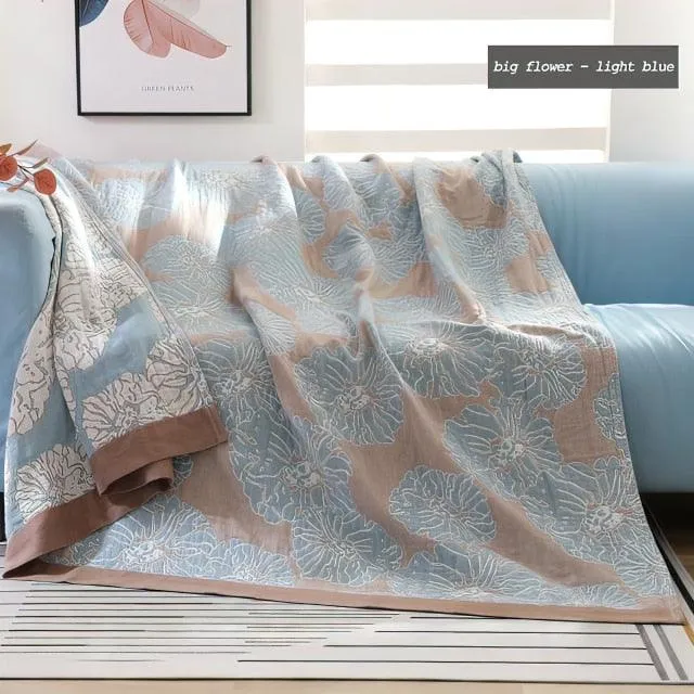 Nordic Print Cotton Bedspread Throw Cover For Sofa