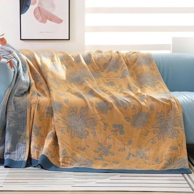 Nordic Print Cotton Bedspread Throw Cover For Sofa