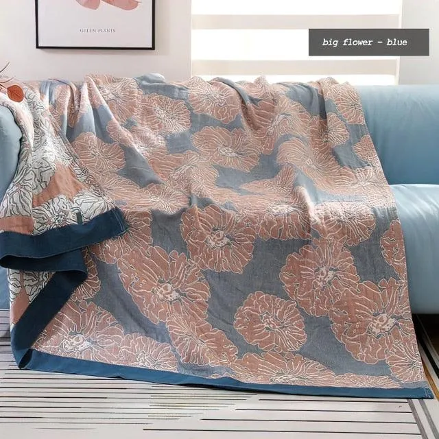 Nordic Print Cotton Bedspread Throw Cover For Sofa