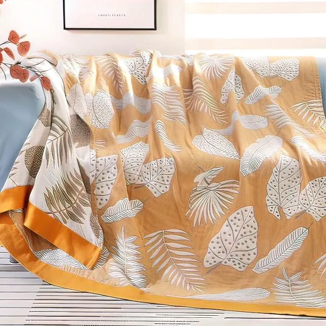 Nordic Print Cotton Bedspread Throw Cover For Sofa