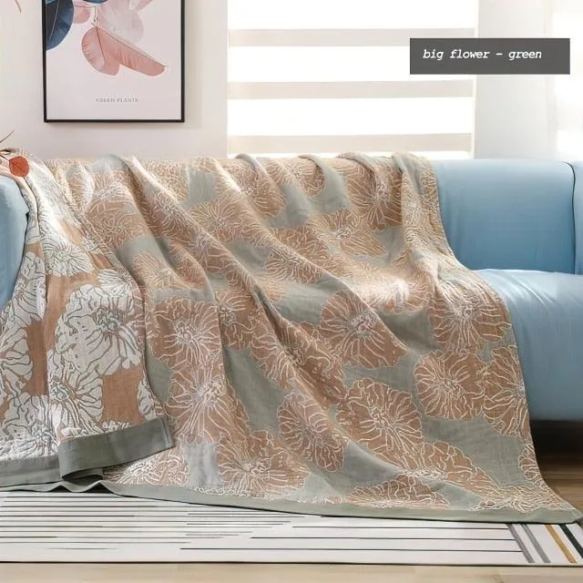 Nordic Print Cotton Bedspread Throw Cover For Sofa