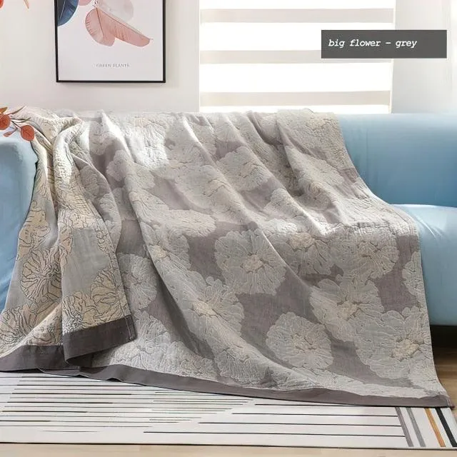 Nordic Print Cotton Bedspread Throw Cover For Sofa