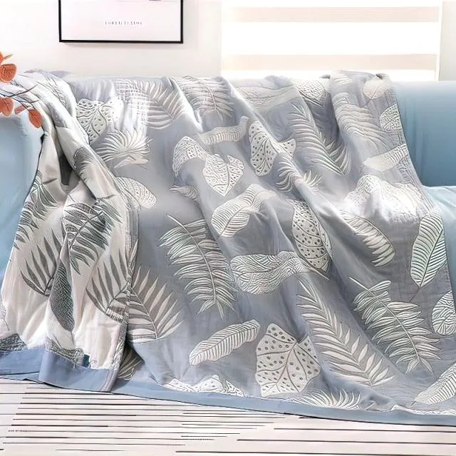 Nordic Print Cotton Bedspread Throw Cover For Sofa