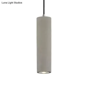 Nordic Style Tube Pendant Light in Grey - Warm/White Light