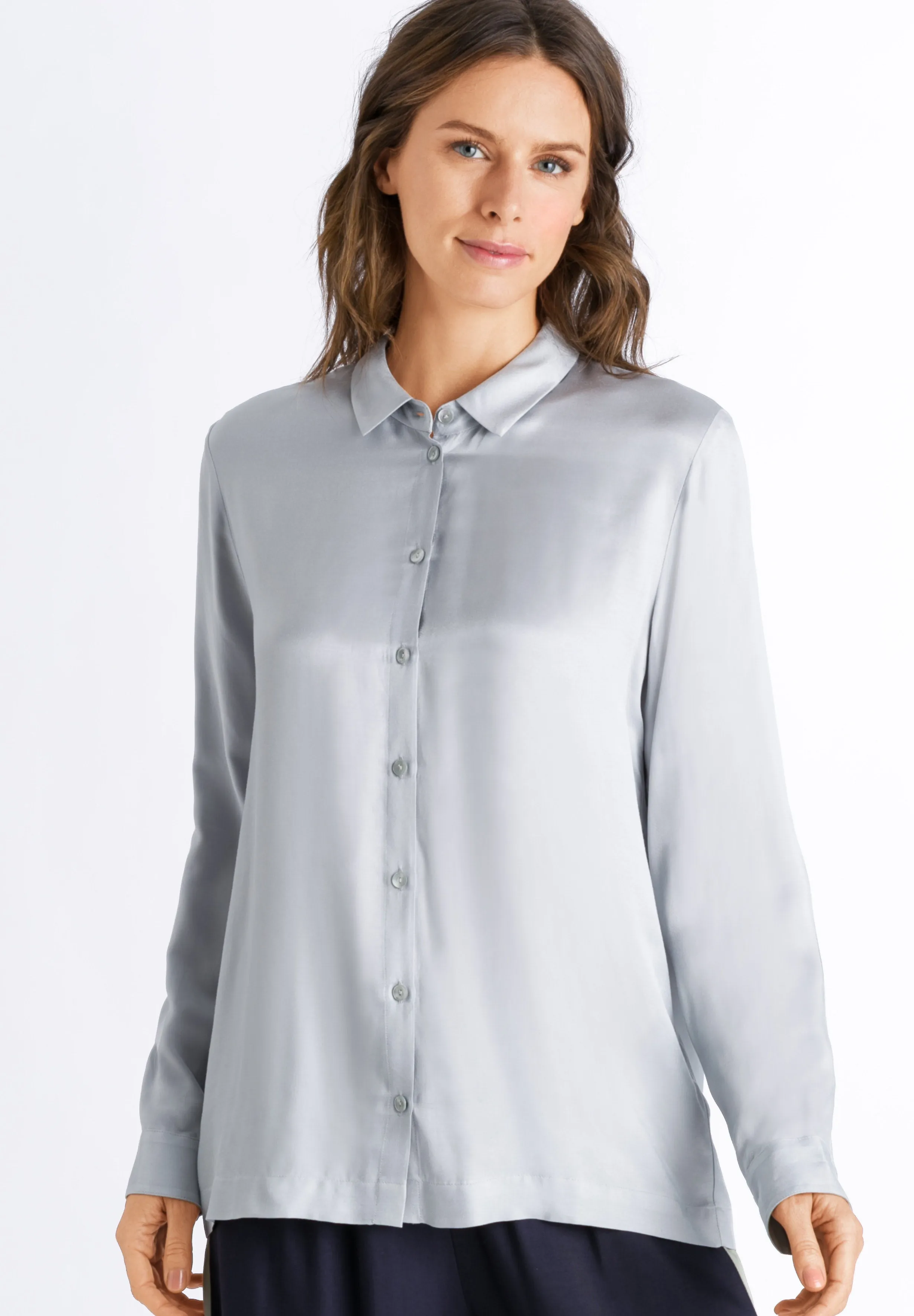 Nori Button Front Shirt | Celadon Grey 76640-1688