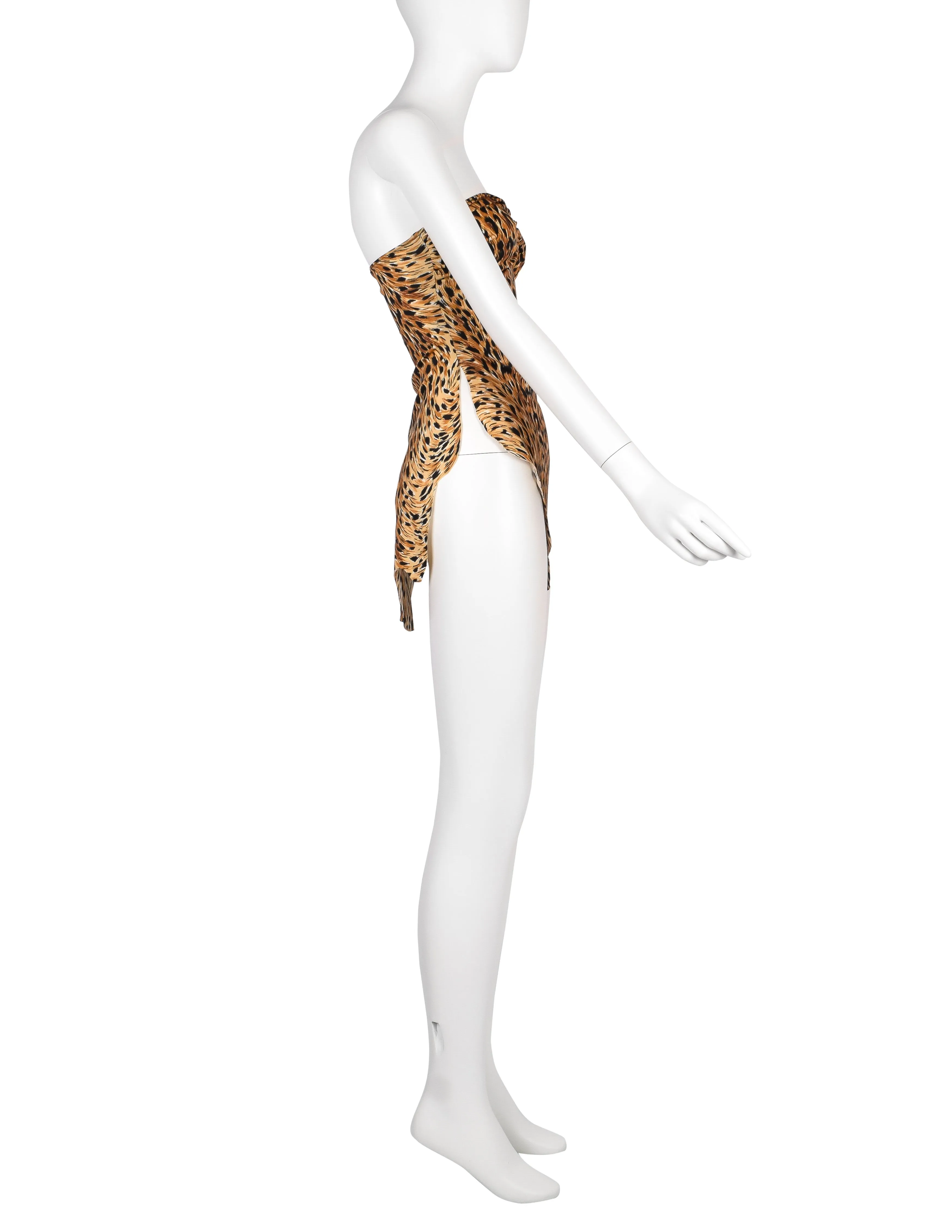 Norma Kamali OMO Vintage SS 1980 'Savage' Leopard Print Swim Dress and Cocoon Jacket Ensemble