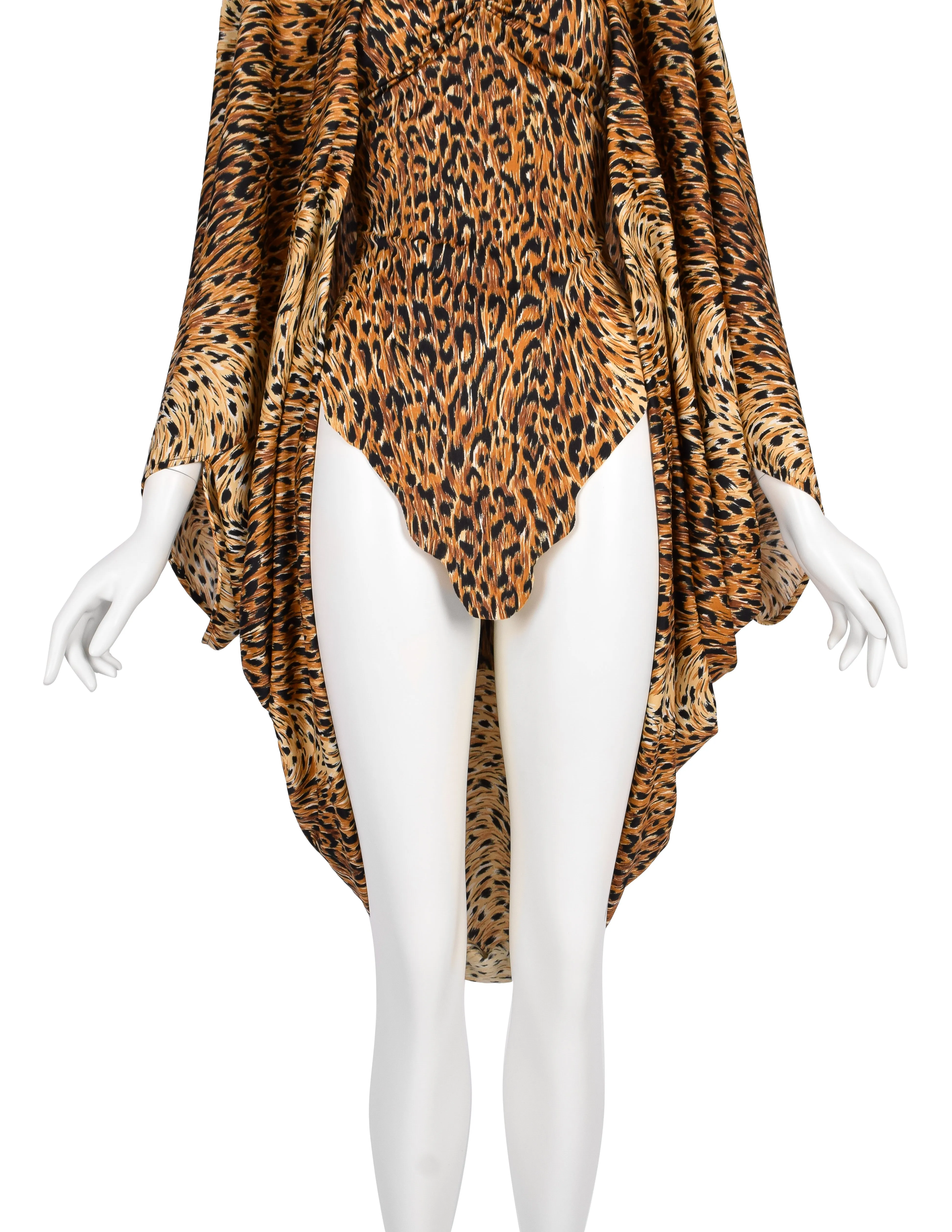 Norma Kamali OMO Vintage SS 1980 'Savage' Leopard Print Swim Dress and Cocoon Jacket Ensemble