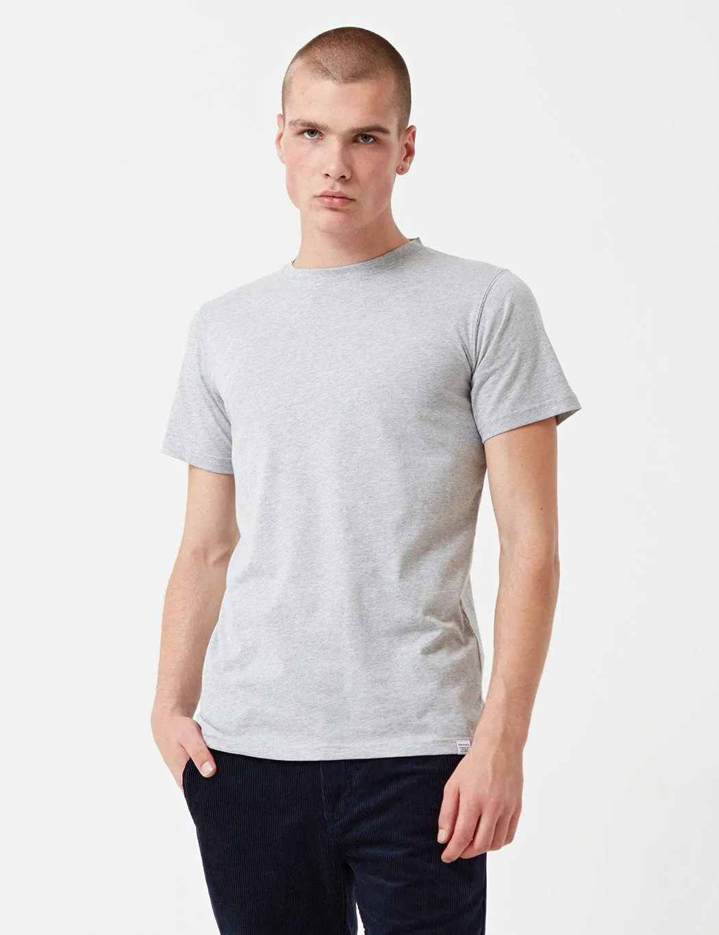 Norse Niels Projects Standard T-Shirt - Light Grey Melange