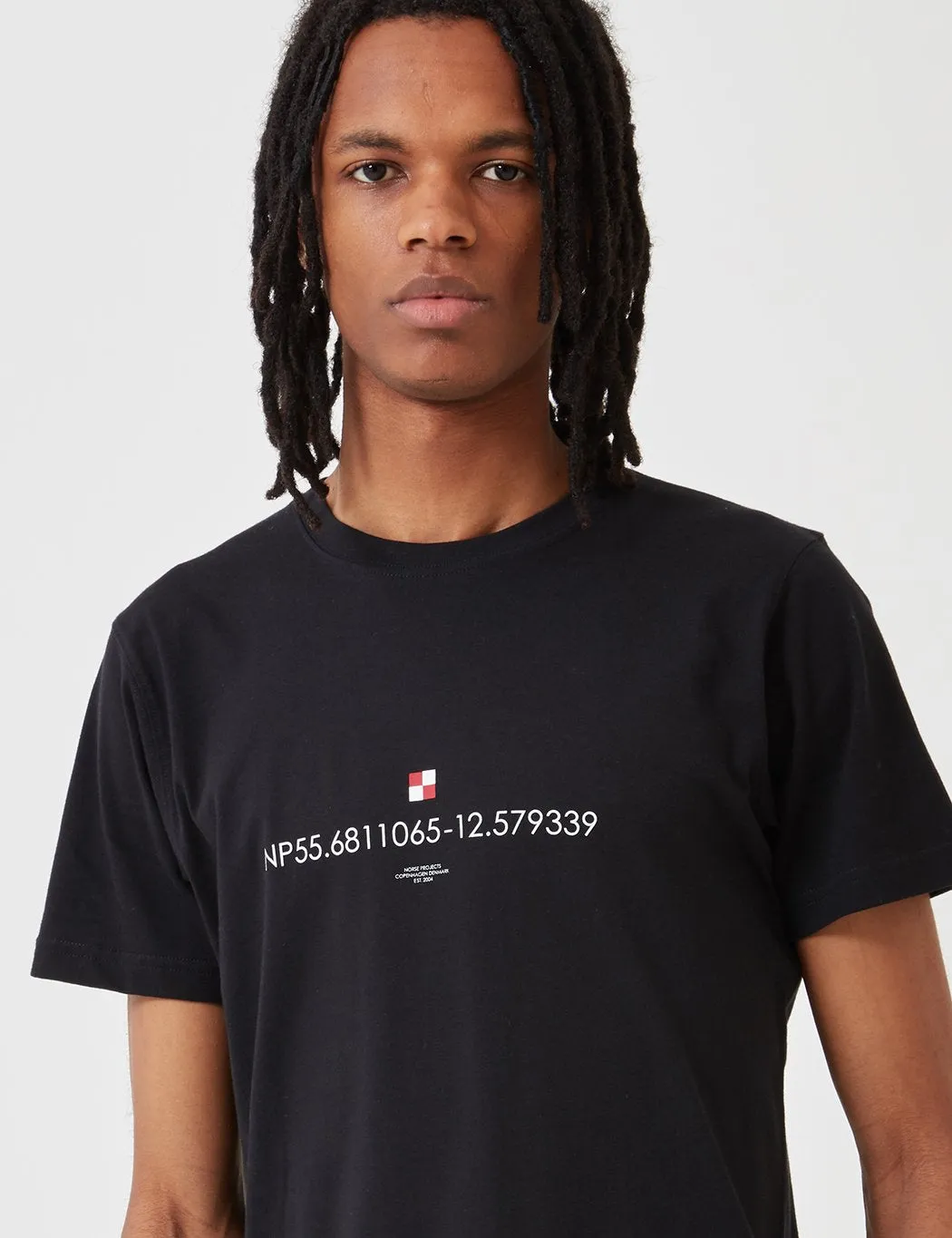 Norse Projects Niels Coordinates Logo T-Shirt - Black