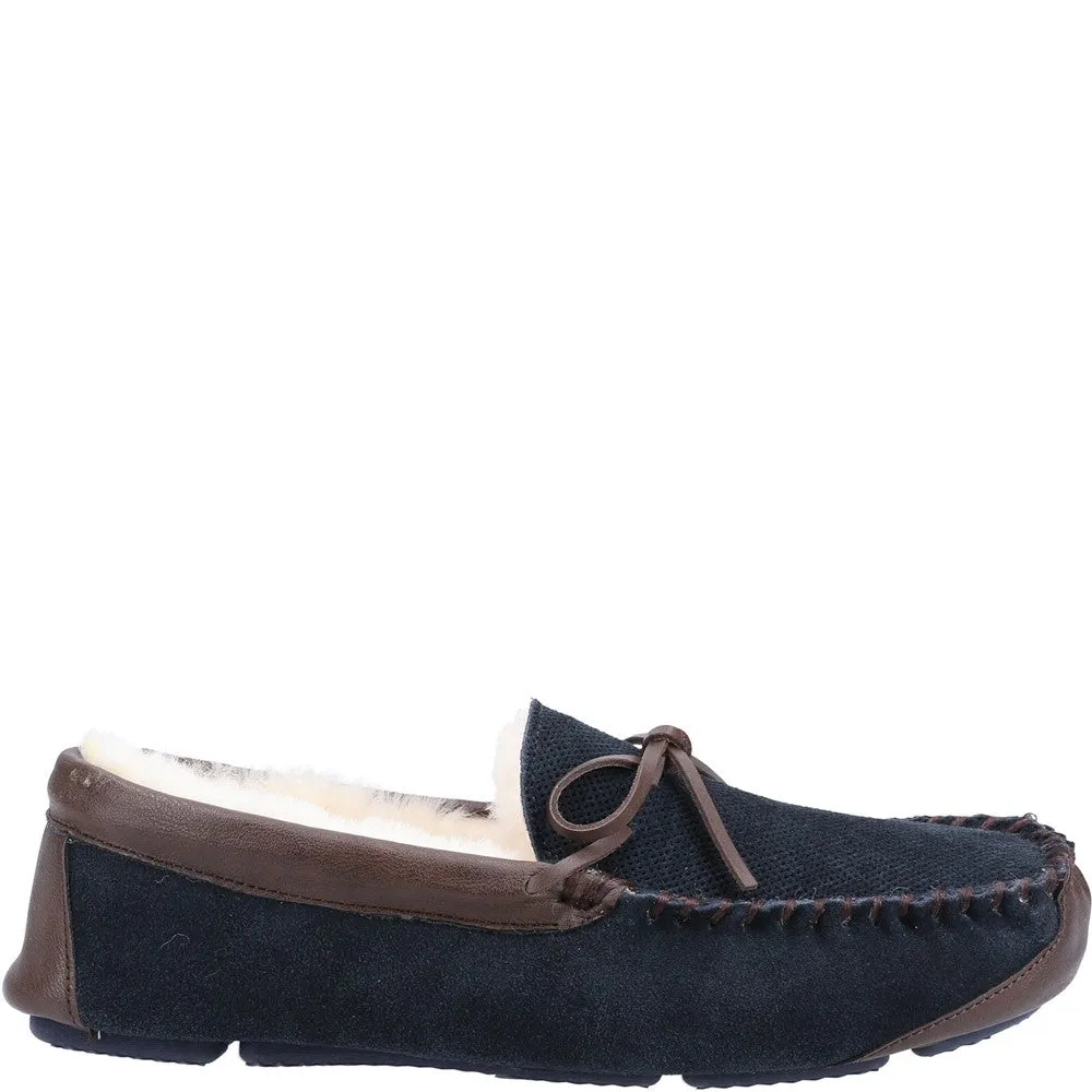 Northwood Sheepskin Moccasin Slippers Navy