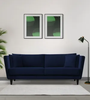 Norway Velvet 3 Seater Sofa In Indigo Blue Colour