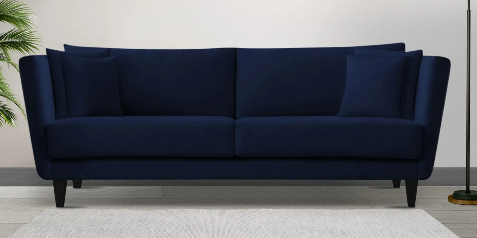 Norway Velvet 3 Seater Sofa In Indigo Blue Colour