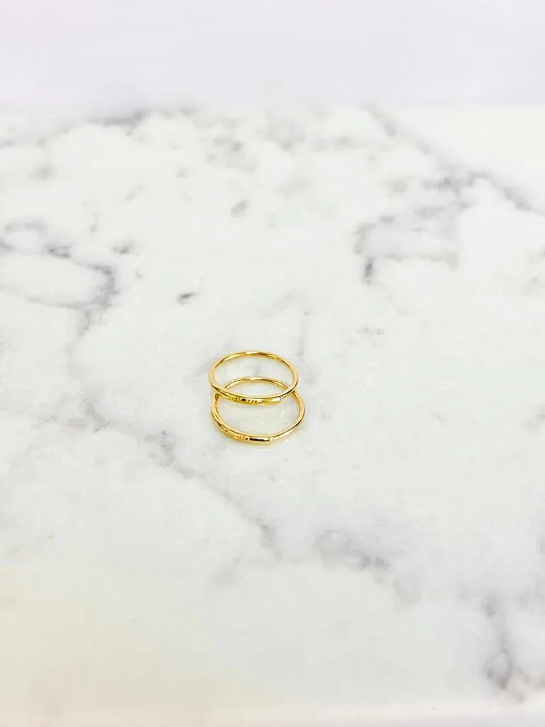 Nose Ring Endless Hoop Earrings 9x9mm / 14K Solid Gold Nose Ring / Body jewelry / Nose Ring Piercing