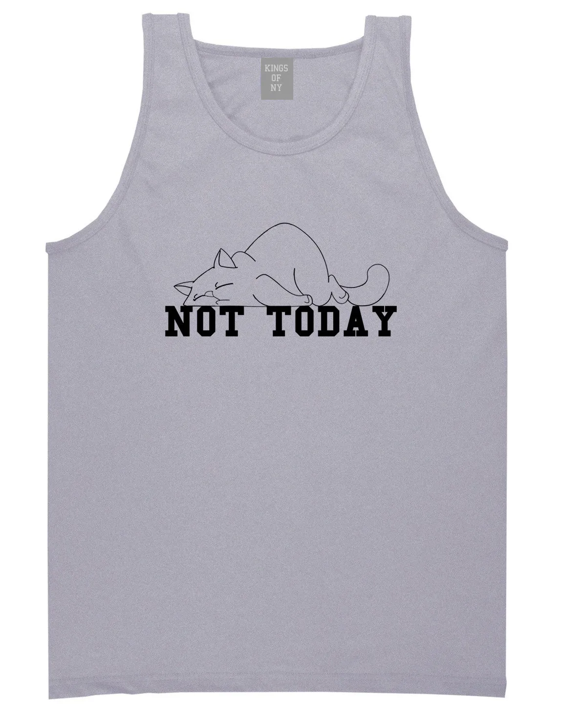 Not Today Sleepy Cat Funny Mens Tank Top T-Shirt