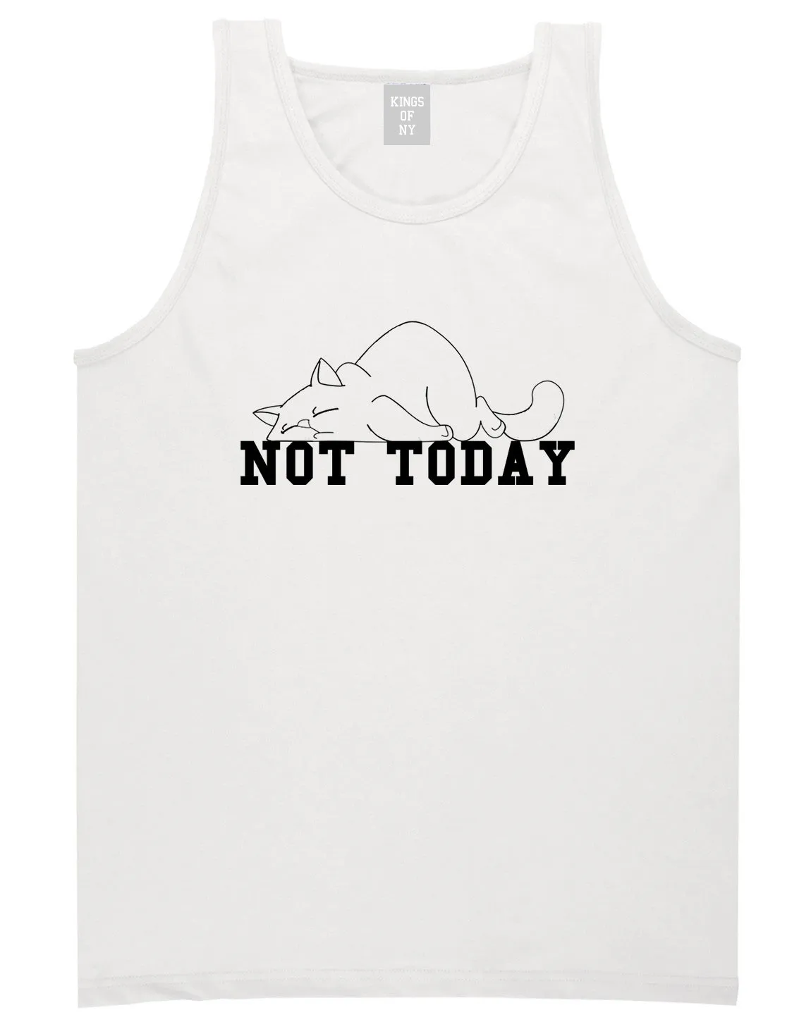 Not Today Sleepy Cat Funny Mens Tank Top T-Shirt