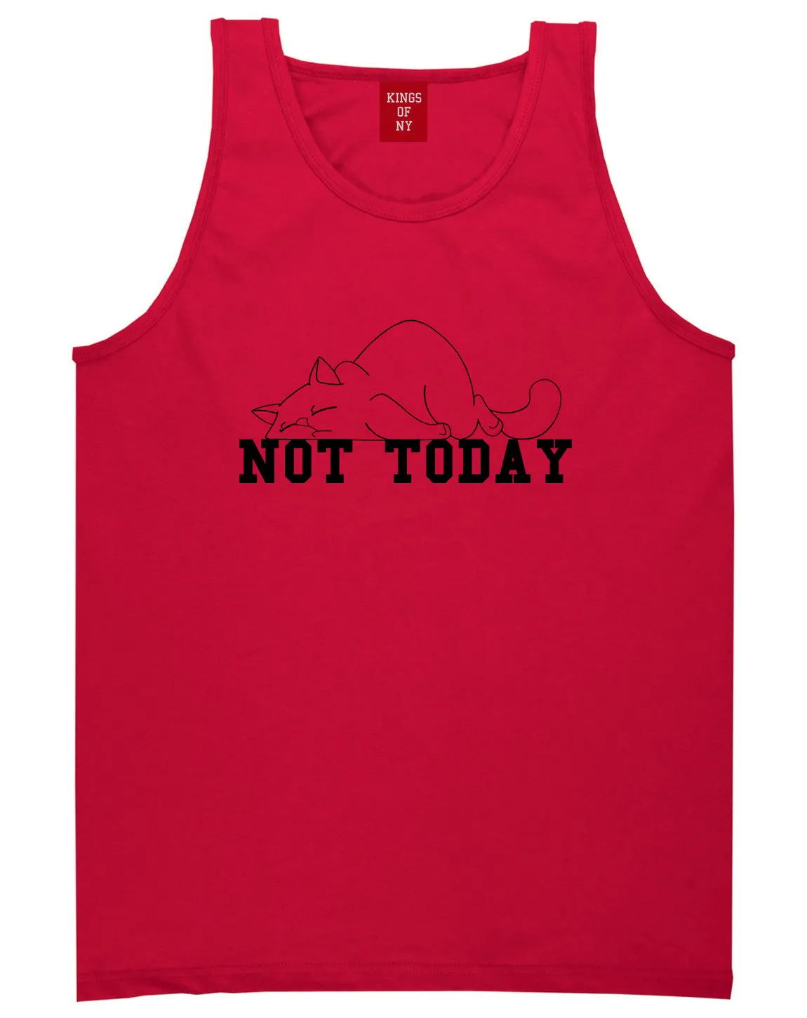 Not Today Sleepy Cat Funny Mens Tank Top T-Shirt