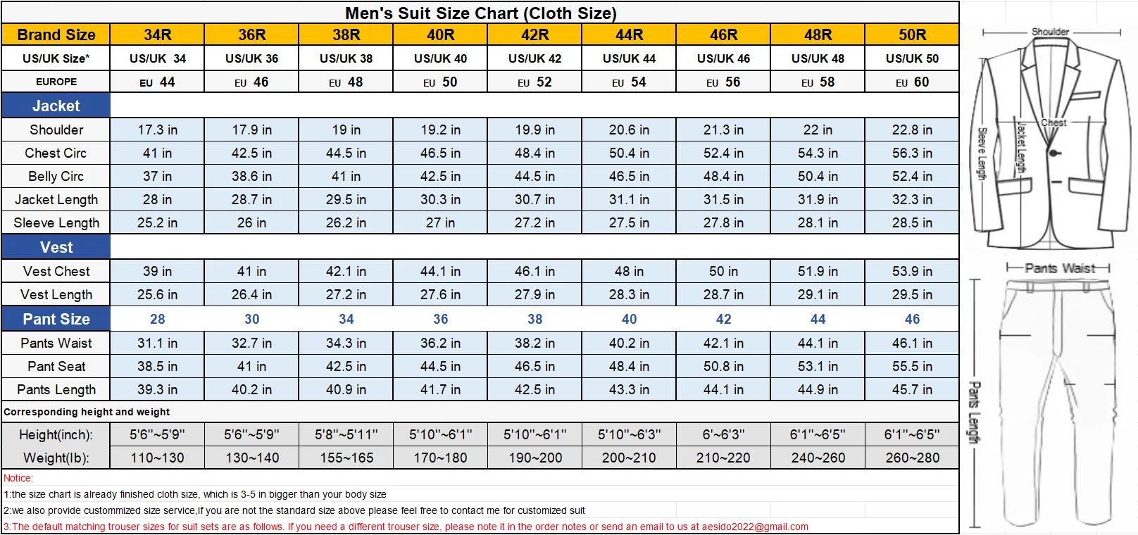 Notch Lapel Tuxedos Plaid 3 Pieces Mens Suit (Blazer vest Pants)