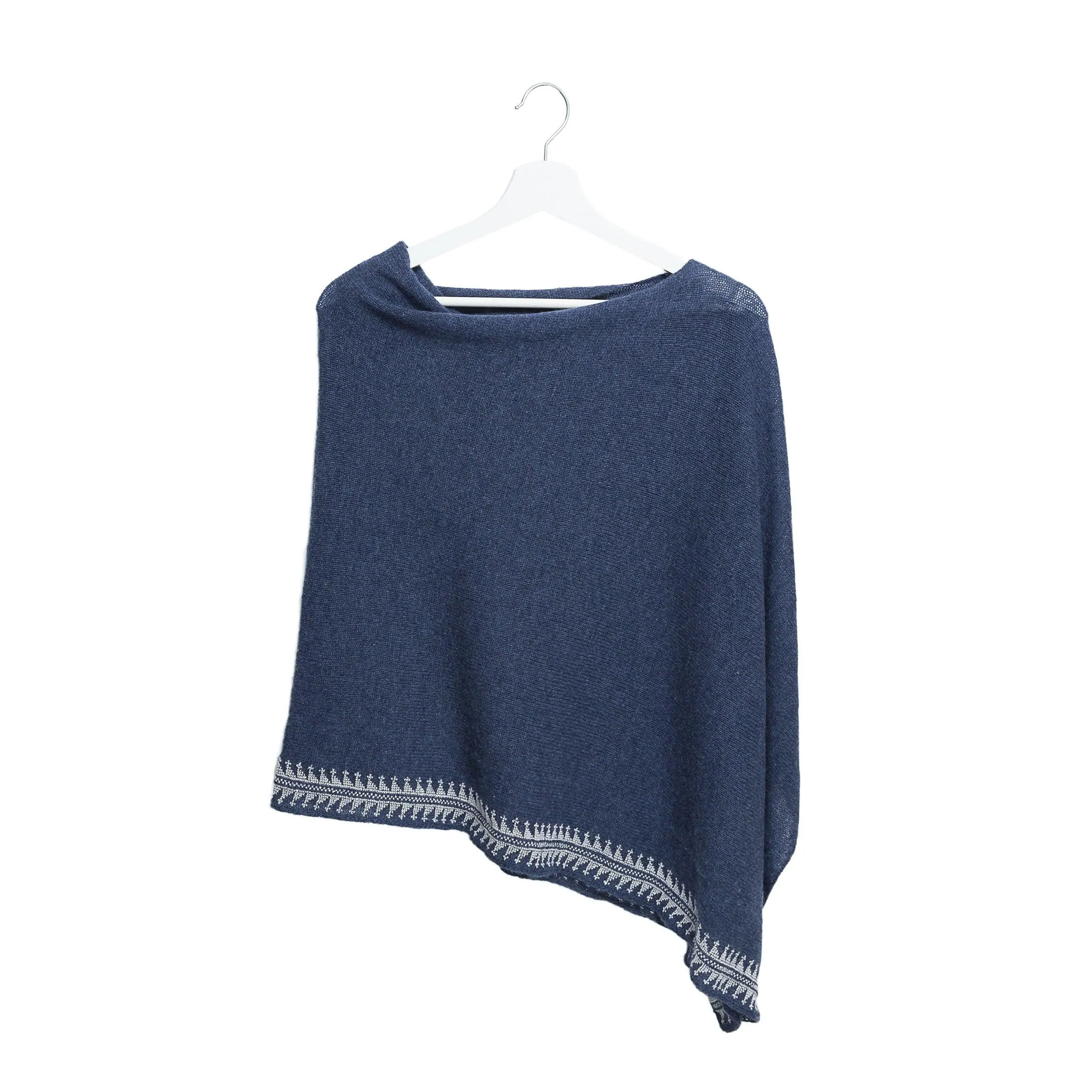 NOTTE BLUE CASHMERE PONCHO