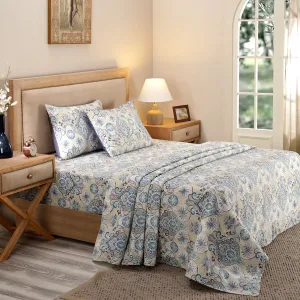 Nouveau Tradition Lawn Rerun Blue Bed Sheet