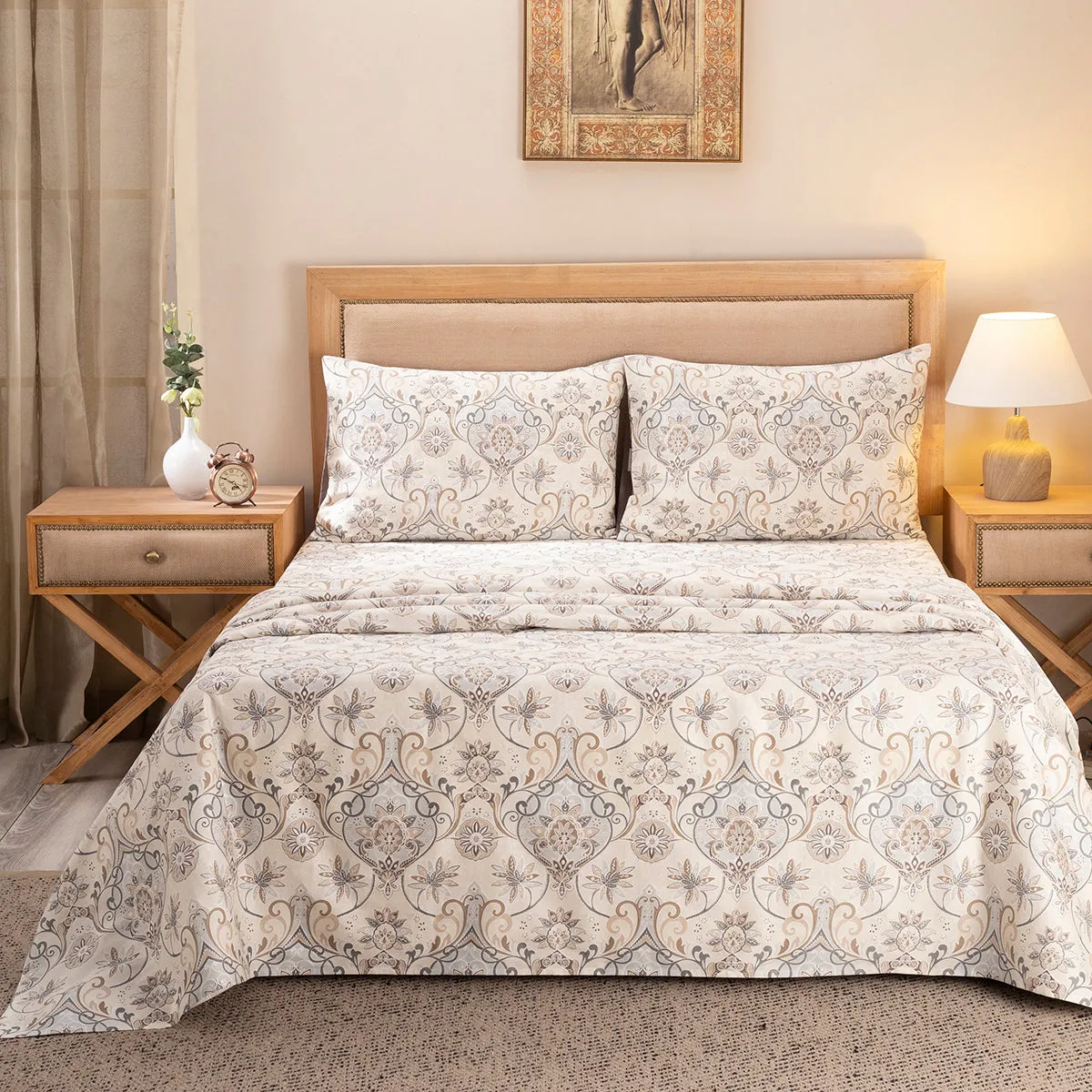 Nouveau Tradition Lawn Rerun Neutral Bed Sheet