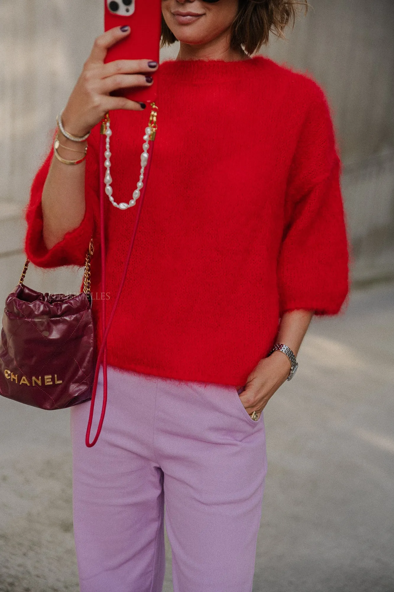 Nova mohair jumper red