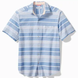 Nova Wave Jet Stream Stripe Short-Sleeve Shirt in Bright Cobalt by Tommy Bahama