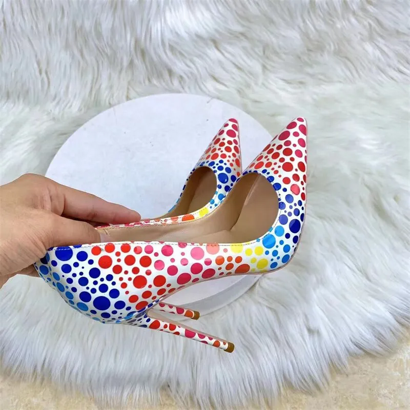 Novelty Colorful Polka-Dots Pointed Toe Stiletto Shoes