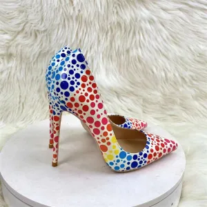 Novelty Colorful Polka-Dots Pointed Toe Stiletto Shoes