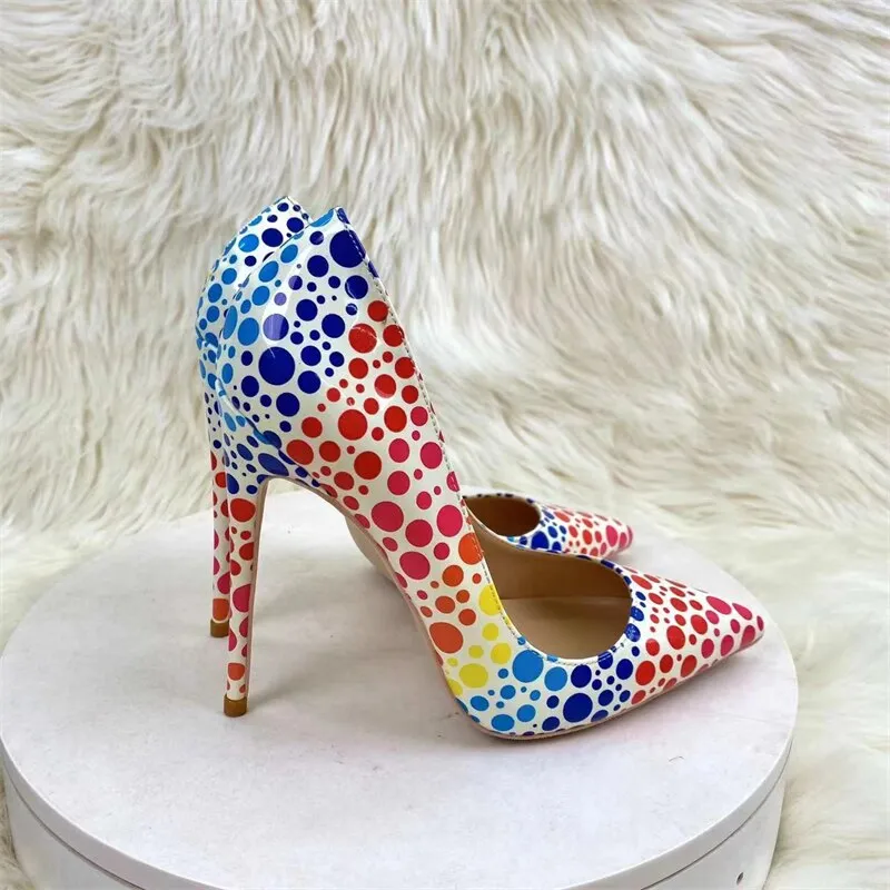 Novelty Colorful Polka-Dots Pointed Toe Stiletto Shoes