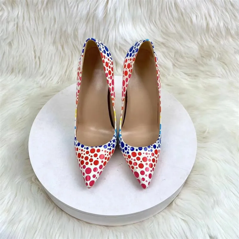 Novelty Colorful Polka-Dots Pointed Toe Stiletto Shoes