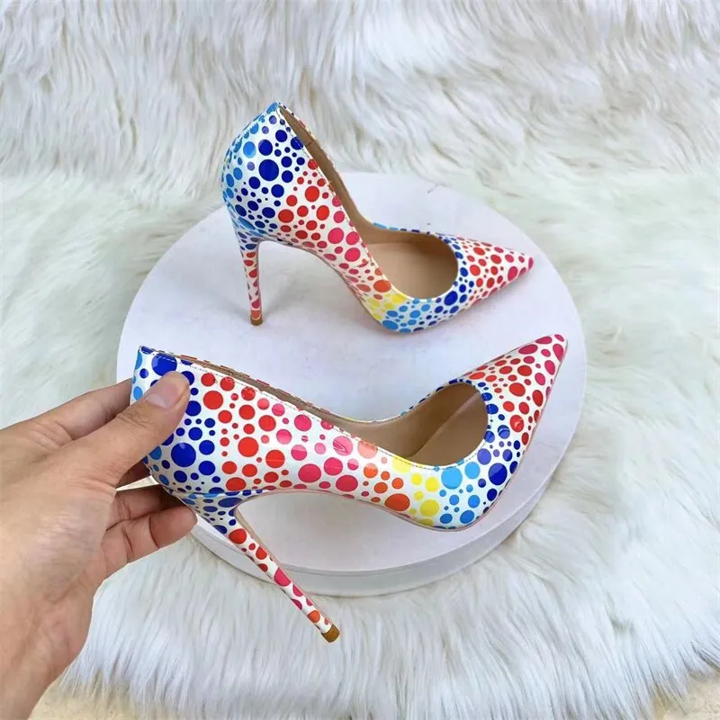 Novelty Colorful Polka-Dots Pointed Toe Stiletto Shoes