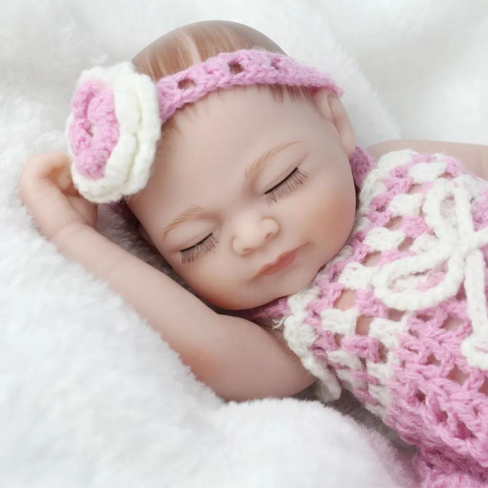 NPKDOLL Mini 10 Inch 25cm Ful Body Silicone Reborn Dolls Clothes Fashion Realistic Girl Doll Toy For Girls Newborn Bebes Reborn (reborn baby doll)