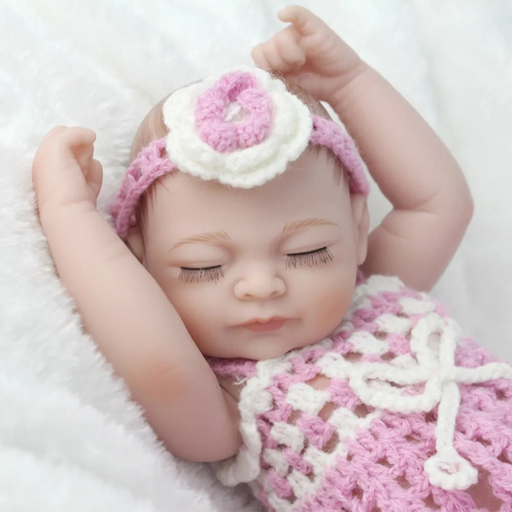 NPKDOLL Mini 10 Inch 25cm Ful Body Silicone Reborn Dolls Clothes Fashion Realistic Girl Doll Toy For Girls Newborn Bebes Reborn (reborn baby doll)