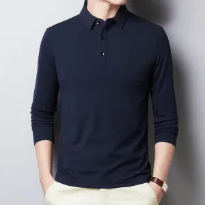 Nsqured "Classic Elegance" Men's Long Sleeve Cotton Polo Shirt