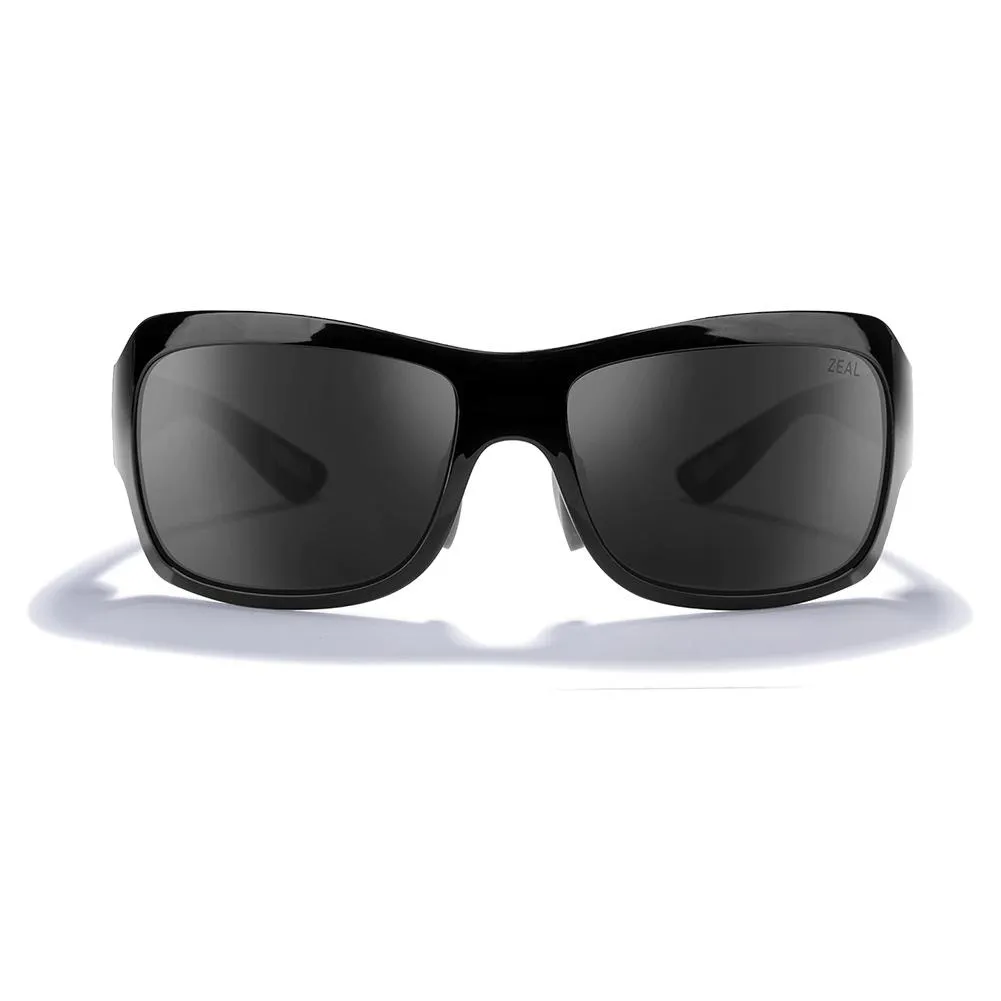 Nucla Plant-Based Wrap Polarized Sunglasses Gloss Black and Dark Grey