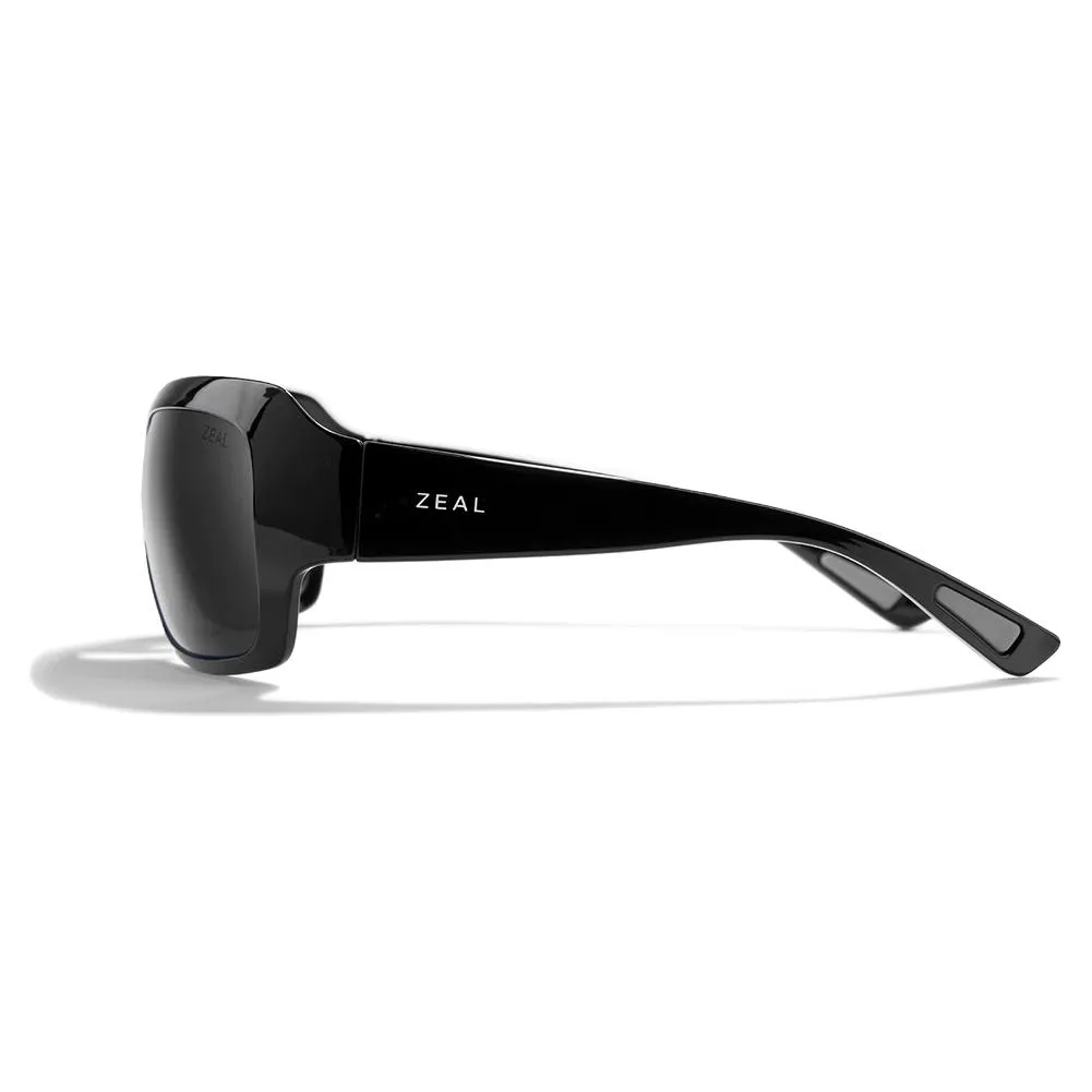 Nucla Plant-Based Wrap Polarized Sunglasses Gloss Black and Dark Grey