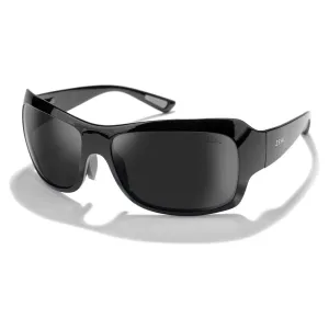 Nucla Plant-Based Wrap Polarized Sunglasses Gloss Black and Dark Grey