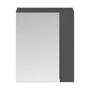 Nuie Athena 600mm 2 Door Mirror Cabinet in Gloss Grey